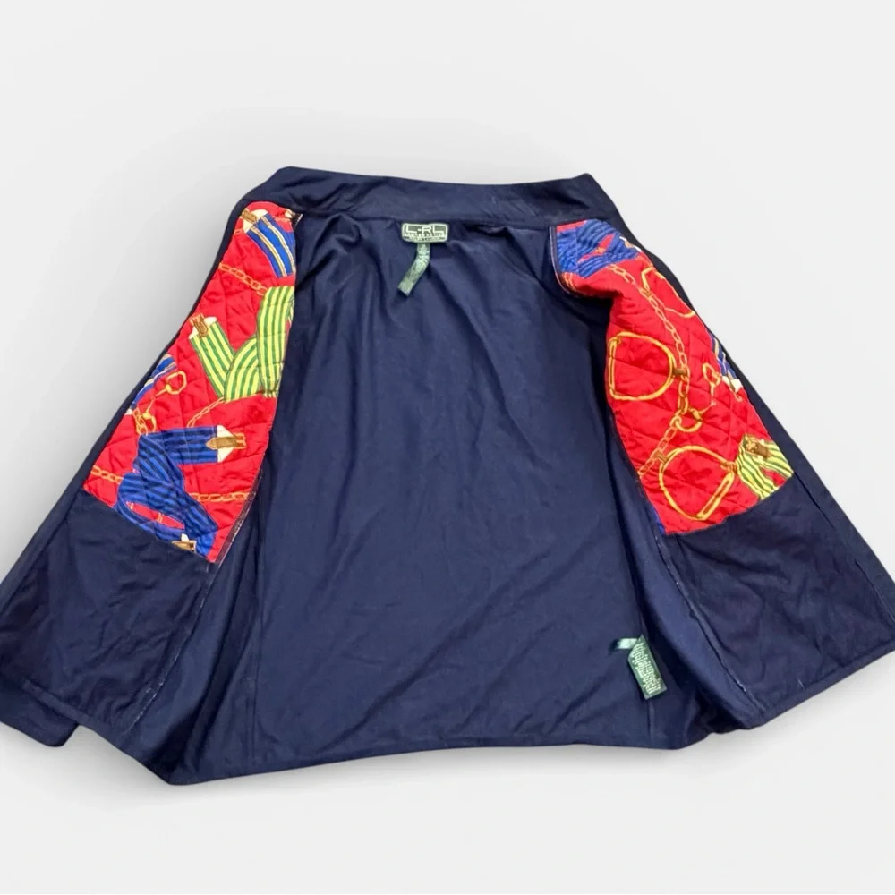 Lauren Ralph Lauren Equestrian Jacket Stirrup Zip Cotton Blend 2X Preppy Modern - Picture 8 of 8